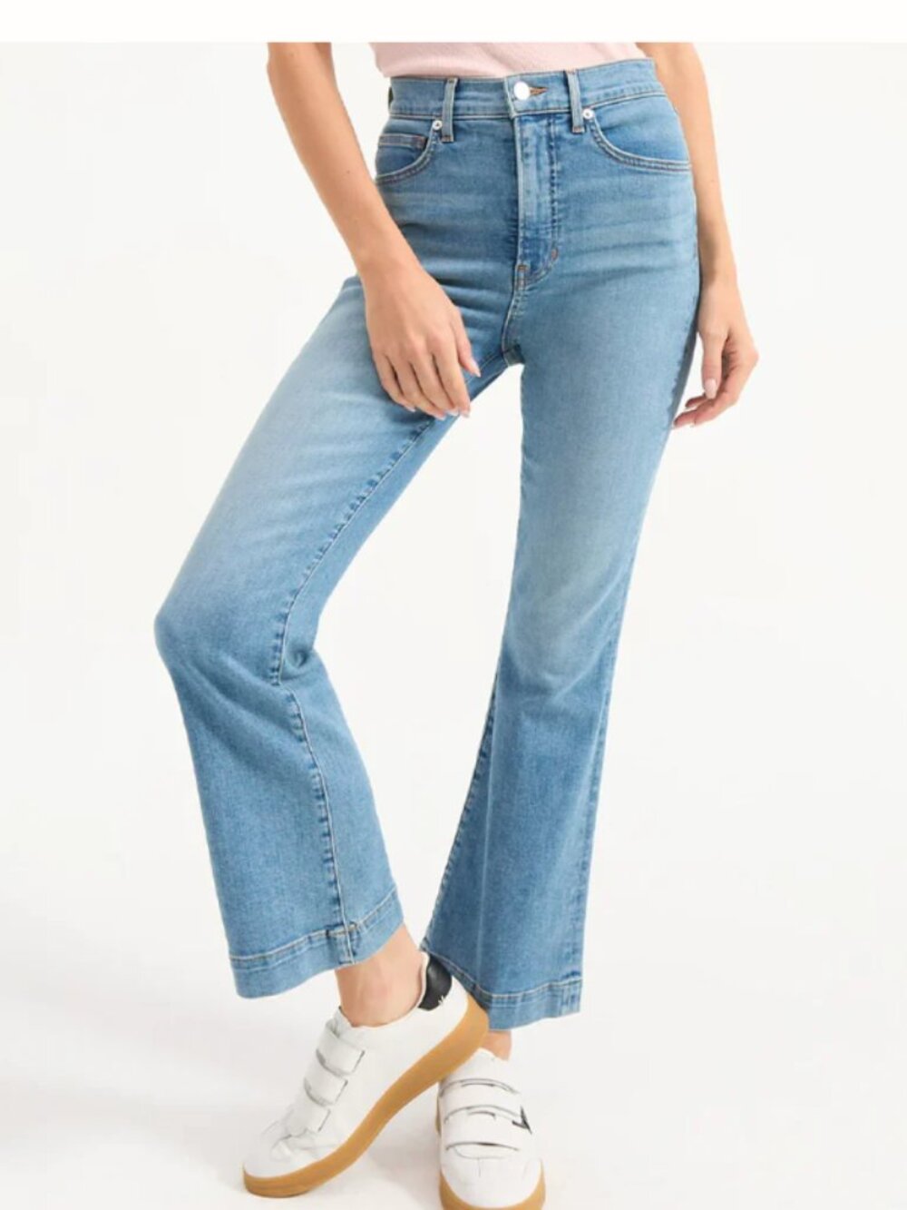 Veronica Beard Medium Light Blue High-Rise Flare Jeans